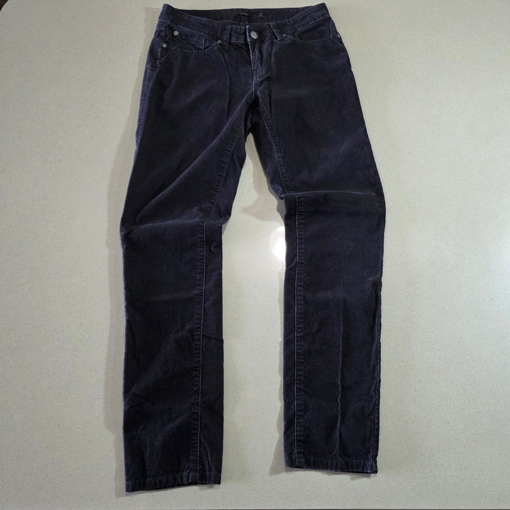 Prana Womens Corduroy Pants Charcoal Gray Straight Leg Size 4